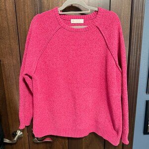 Like New Leela and Lavendar Boutique Bright Pink Chenille Sweater - L